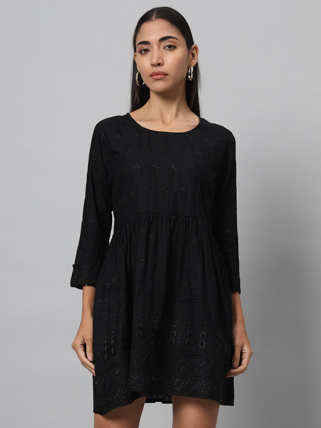 Women A-line Black Dress