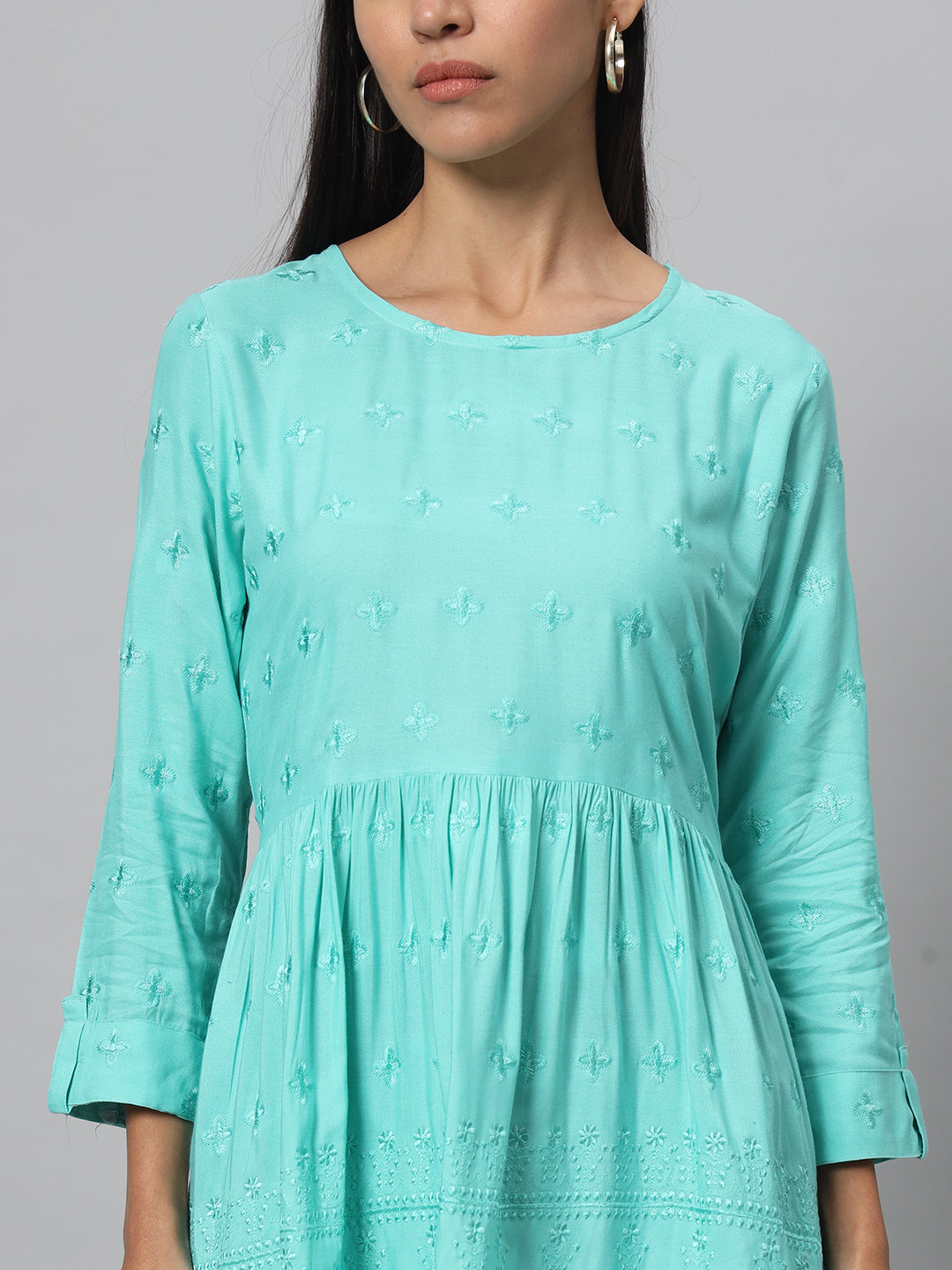 Women A-line Light Blue Dress