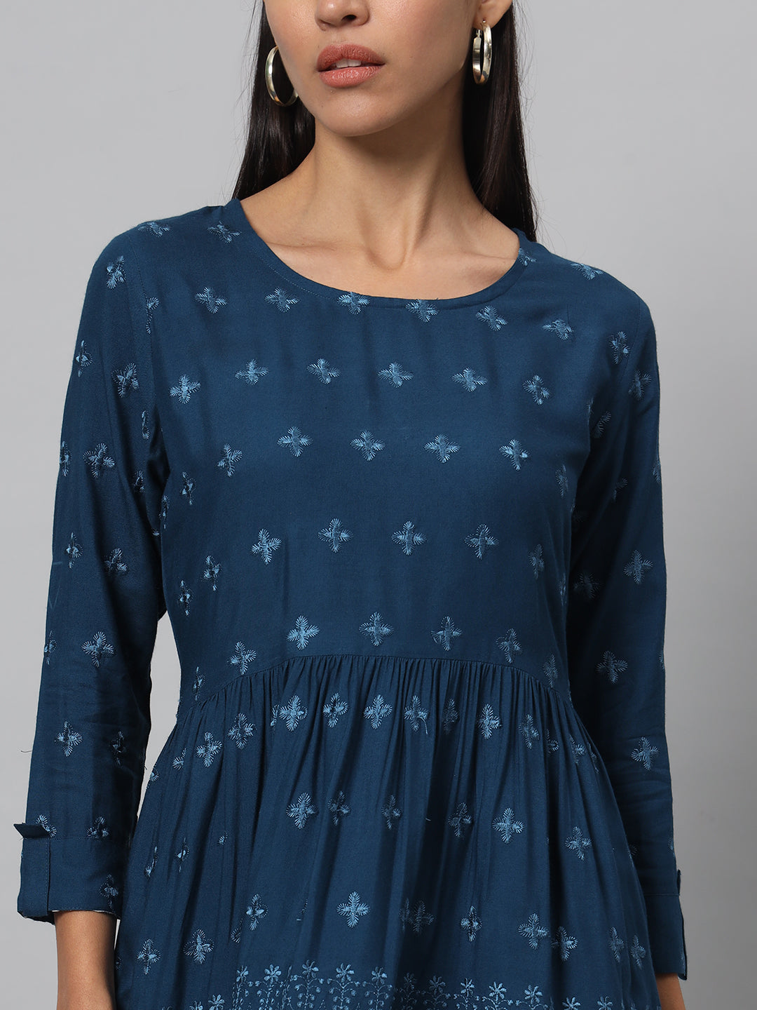 Women A-line Dark Blue Dress