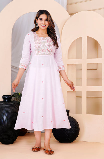 Women Fit and Flare Pink Dress