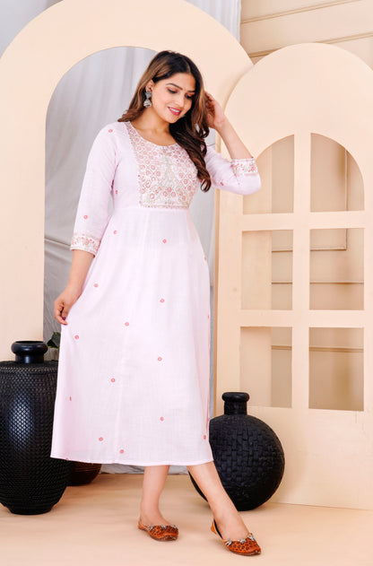 Women Fit and Flare Pink Dress