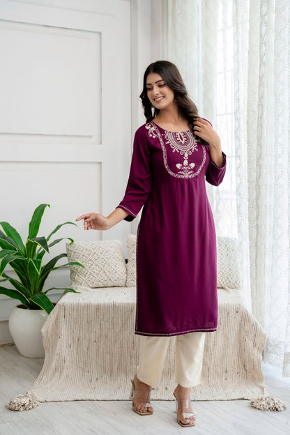 Women Viscose Rayon Kurta Pant Set