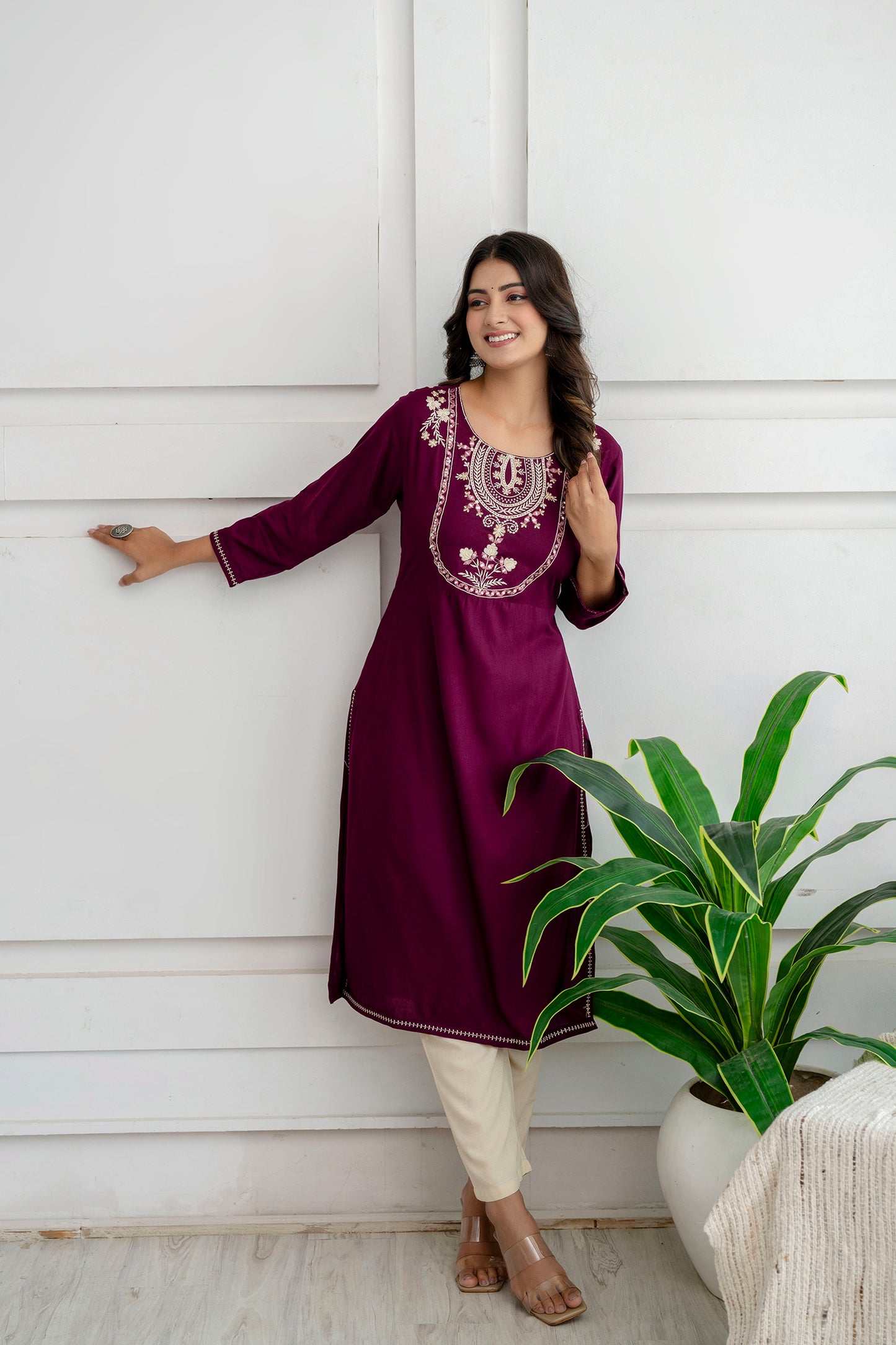 Women Viscose Rayon Kurta Pant Set