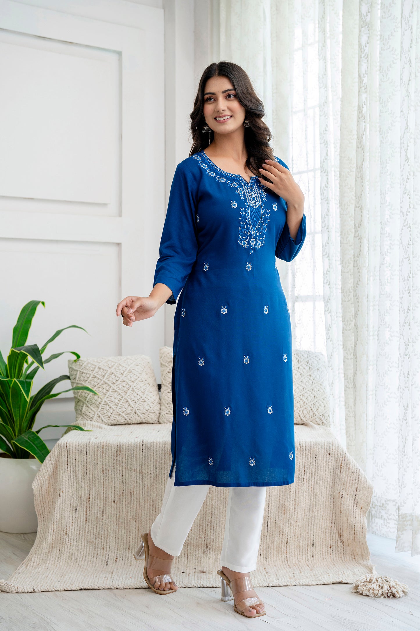 Women Viscose Rayon Kurta Pant Set