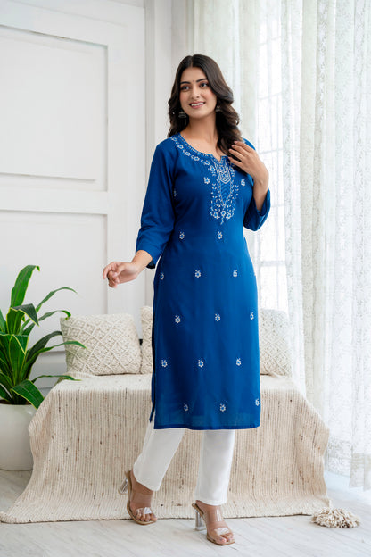 Women Viscose Rayon Kurta Pant Set