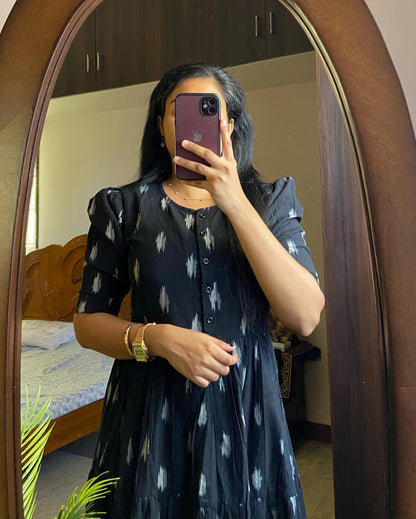 Printed Pure Cotton Stitched Flared/A-line Gown
