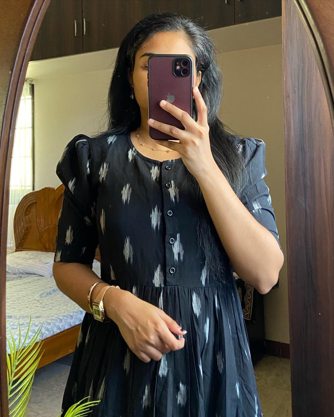 Printed Pure Cotton Stitched Flared/A-line Gown