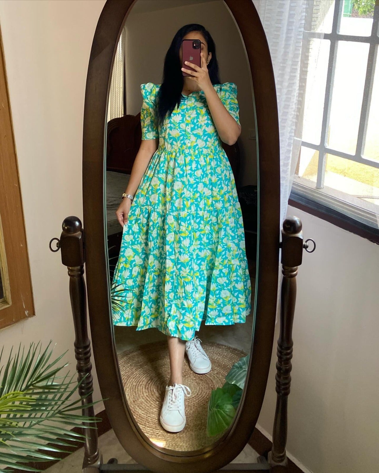 Women Fit and Flare Green Dress