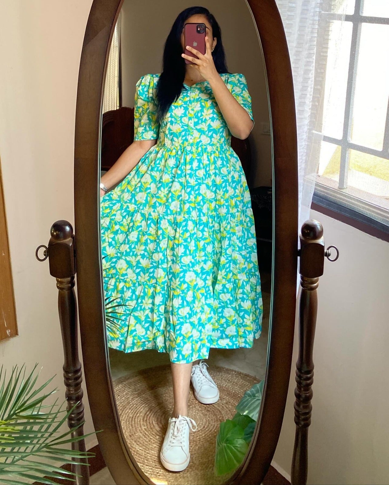 Women Fit and Flare Green Dress